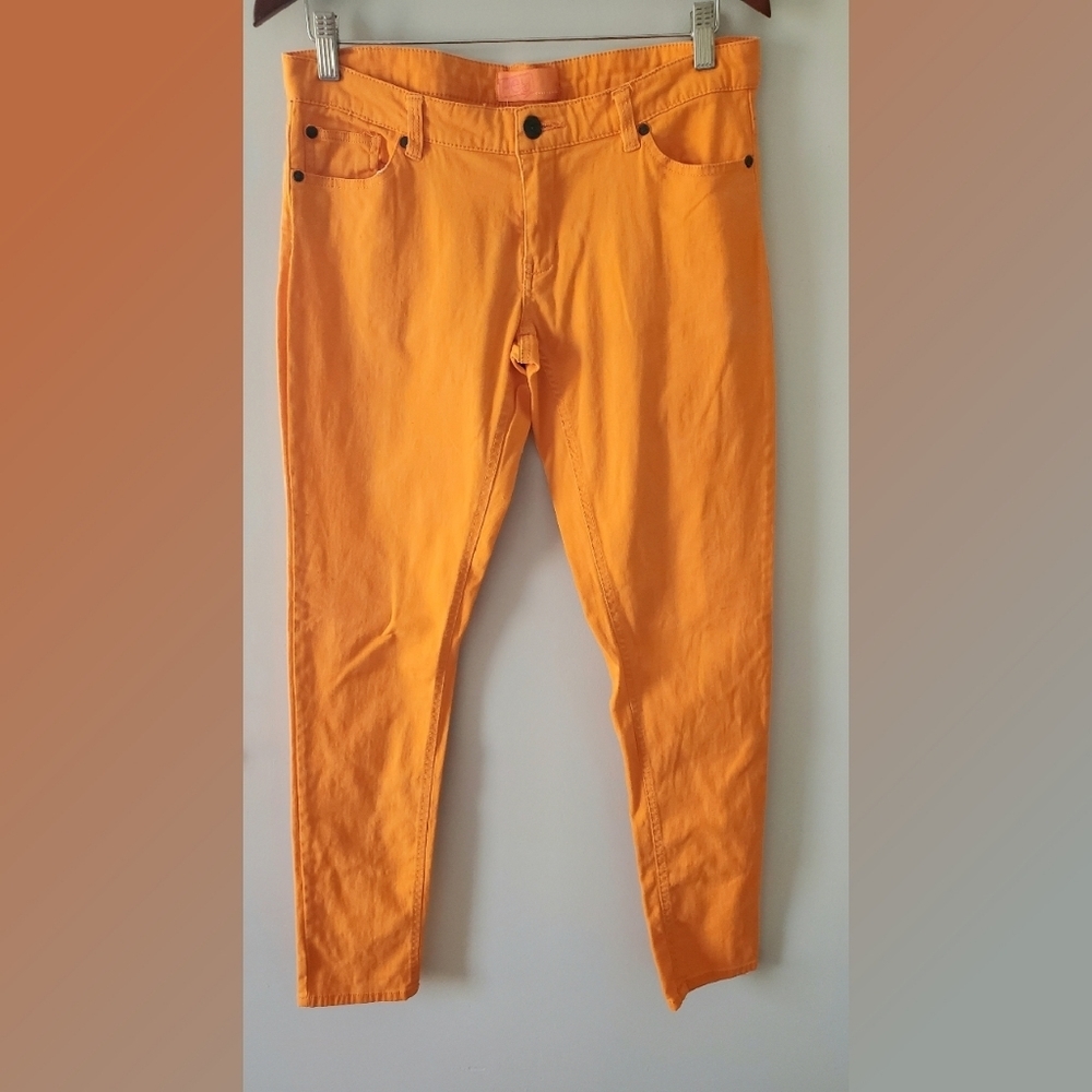Hey Collection Bright Orange Skinny Pants